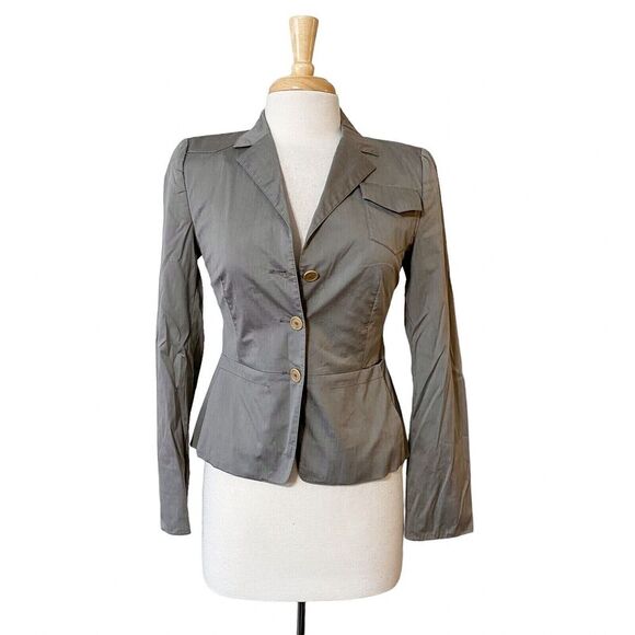 Akris Punto Blazer Size US 6 Women's Gray Classic Tailored Jacket Career Work